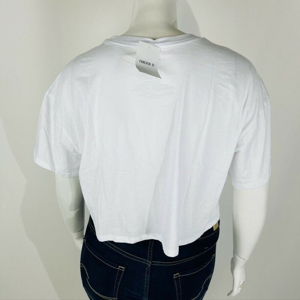 New Forever 21 Sz 2X Plus Top Ford Mustang 1964 Top White Cropped NWT - Picture 6 of 7
